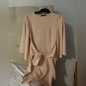 Baby pink boohoo bodycon dress